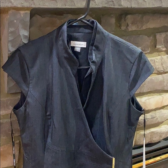 💕 Calvin Klein blue wrap dress nwt $175 💕 - Picture 3 of 12